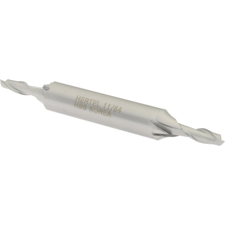 11/64" 2-Flute High Speed Steel Square End Mill - Hertel E1050011