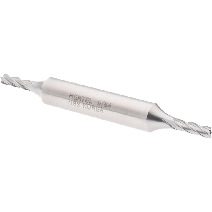 9/64" 4-Flute High Speed Steel Square End Mill - Hertel E1051009