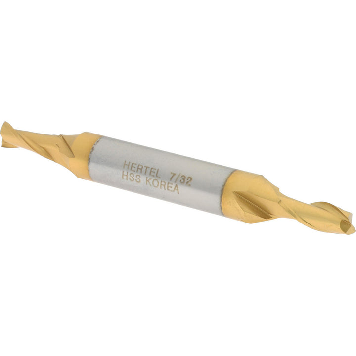 7/32" 2-Flute High Speed Steel Square End Mill, TiN - Hertel E8050014
