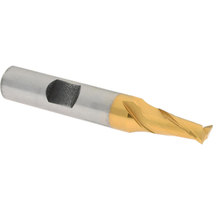 1/4" 2-Flute High Speed Steel Square End Mill, TiN - Hertel E8030016