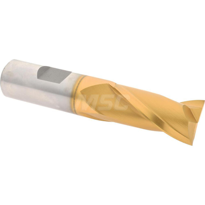 13/16" 2-Flute High Speed Steel Square End Mill, TiN - Hertel E8030914