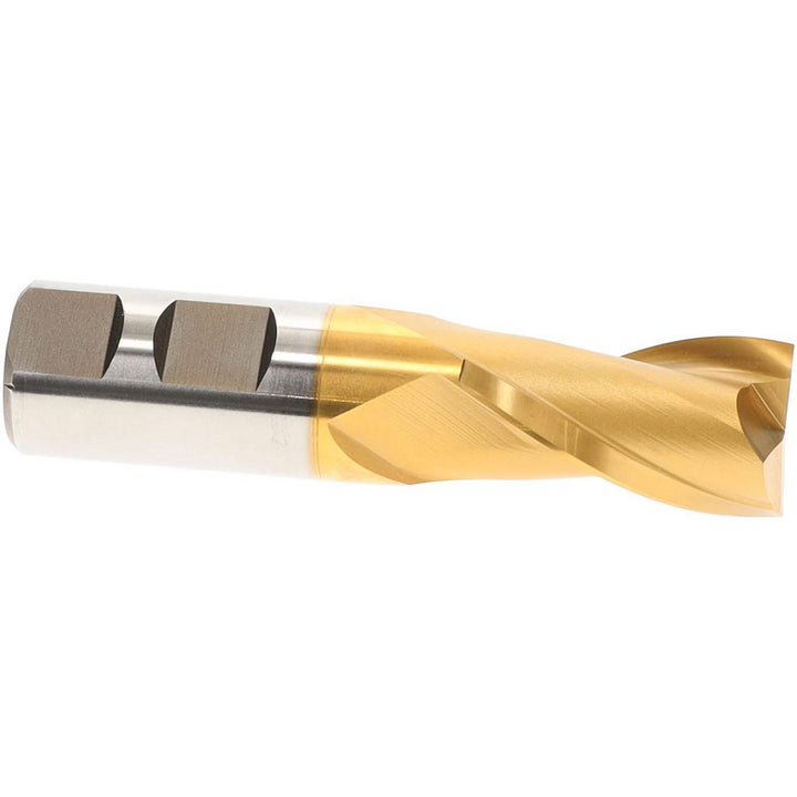 7/8" 2-Flute High Speed Steel Square End Mill, TiN - Hertel E8030056