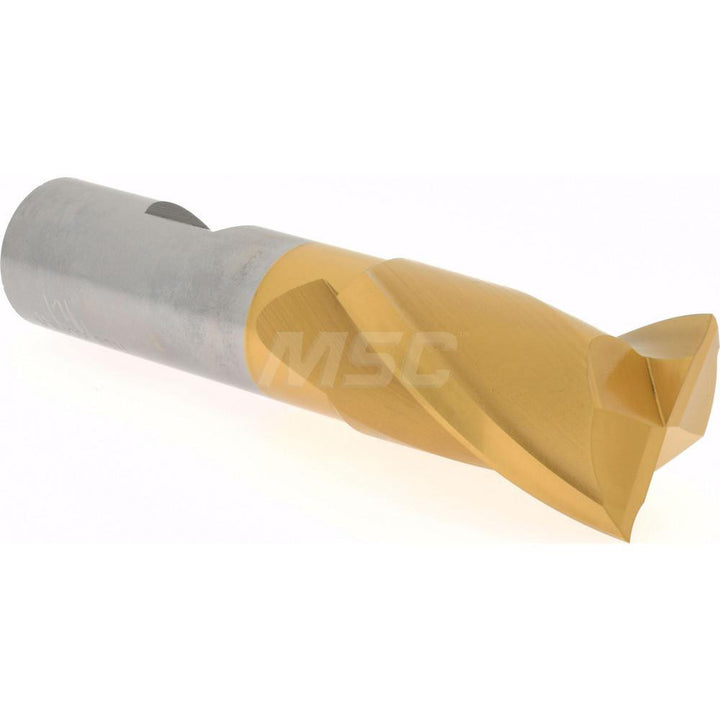 1" 2-Flute High Speed Steel Square End Mill, TiN - Hertel E8030909