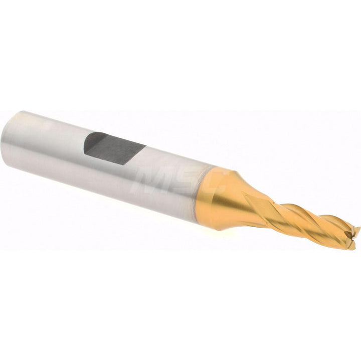 3/16" 4-Flute High Speed Steel Square End Mill, TiN - Hertel E8031012