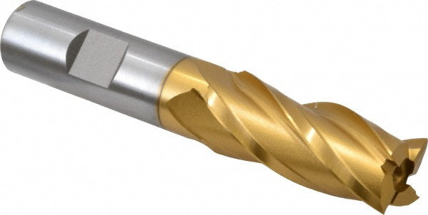 11/16" 4-Flute High Speed Steel Square End Mill, TiN - Hertel E8031044