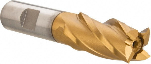3/4" 4-Flute High Speed Steel Square End Mill, TiN - Hertel E8031909