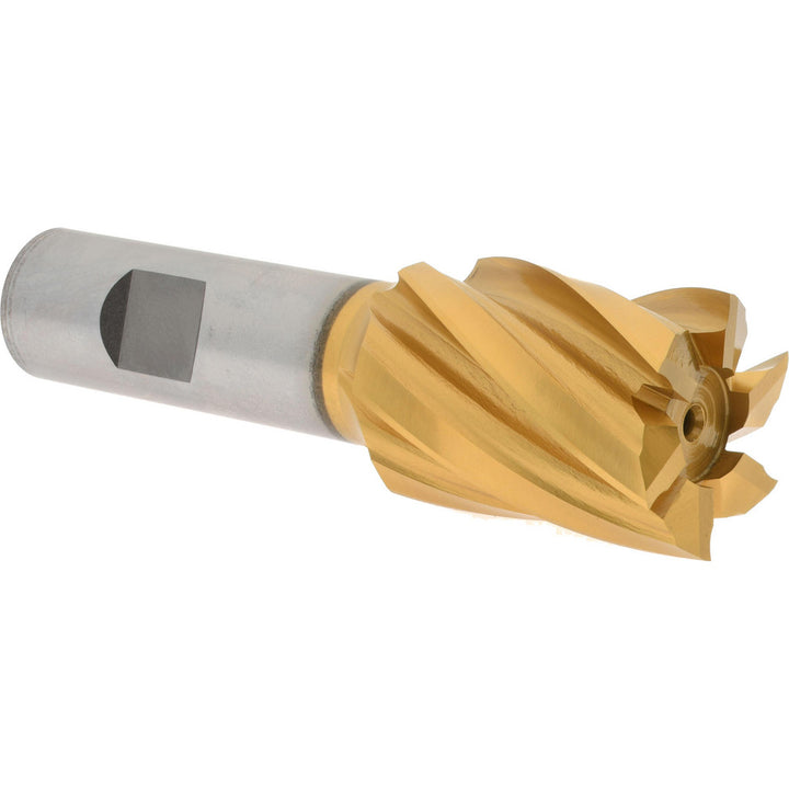 1-1/8" 6-Flute High Speed Steel Square End Mill, TiN - Hertel E803210802