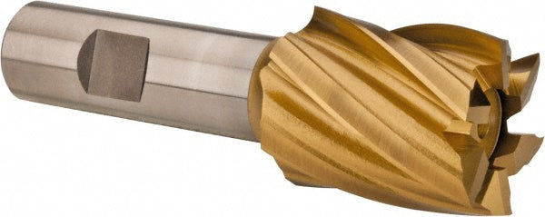 1-1/4" 6-Flute High Speed Steel Square End Mill, TiN - Hertel E803211602