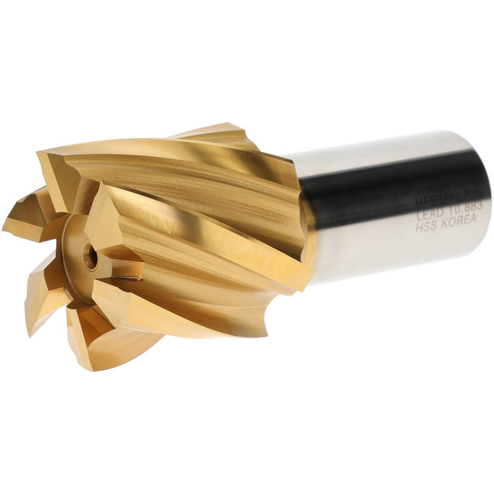 2" 6-Flute High Speed Steel Square End Mill, TiN - Hertel E8032200