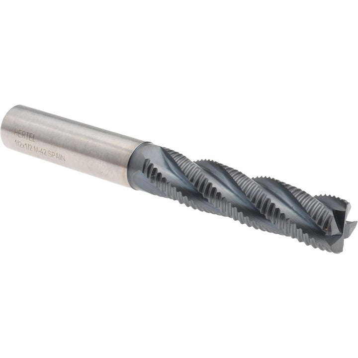 0.5" 4-Flute Cobalt Roughing End Mill, TiCN - Hertel 41120742