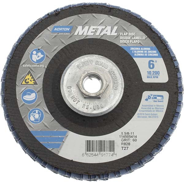6" 60-Grit Zirconia Alumina Disc - Norton 66254491774