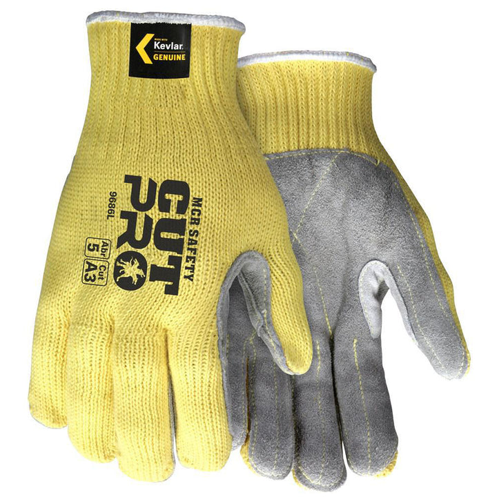 Small Yellow Kevlar Cut, Puncture & Abrasion-Resistant Gloves - MCR Safety 9686S