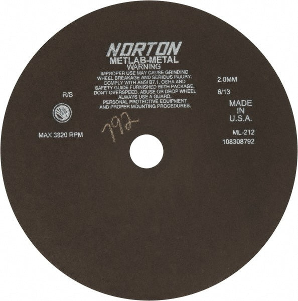 12" Aluminum Oxide Grinding & Cutoff Wheel - Norton 66253322152