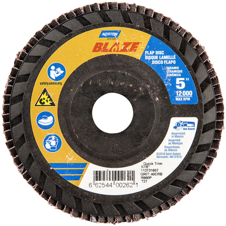 5" 40-Grit Ceramic Disc - Norton 66254400262