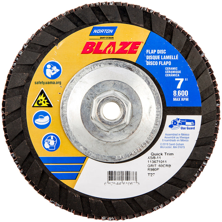 7" 60-Grit Ceramic Alumina Disc - Norton 66254461067