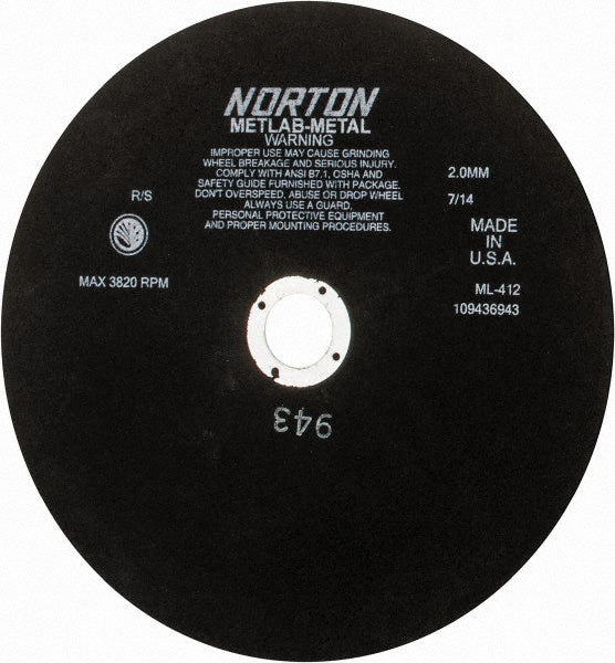 12" Aluminum Oxide Grinding & Cutoff Wheel - Norton 66253322099