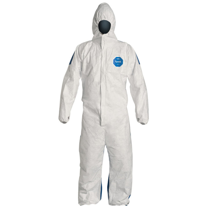 X-Large White; Blue Abrasion Protective Garment - Dupont TD127SWBXL0025CM