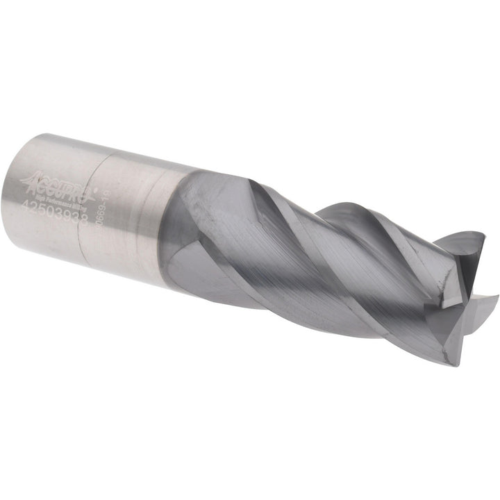 1" 4-Flute Solid Carbide Corner Radius End Mill, AlCrTiN - Accupro 310545