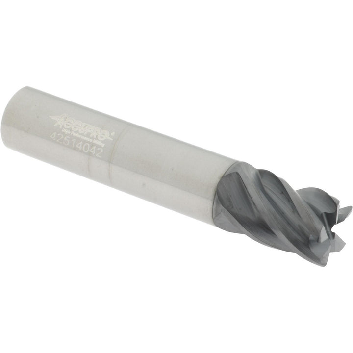 3/8" 5-Flute Solid Carbide Corner Radius End Mill, AlCrTiN - Accupro 311528