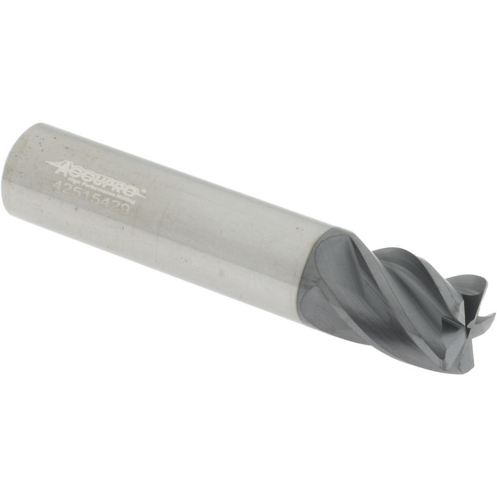 1/2" 5-Flute Solid Carbide Corner Radius End Mill, AlCrTiN - Accupro 311601
