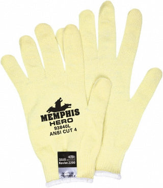 X-Small Yellow Aramid Cut & Abrasion-Resistant Gloves - MCR Safety 93840XS
