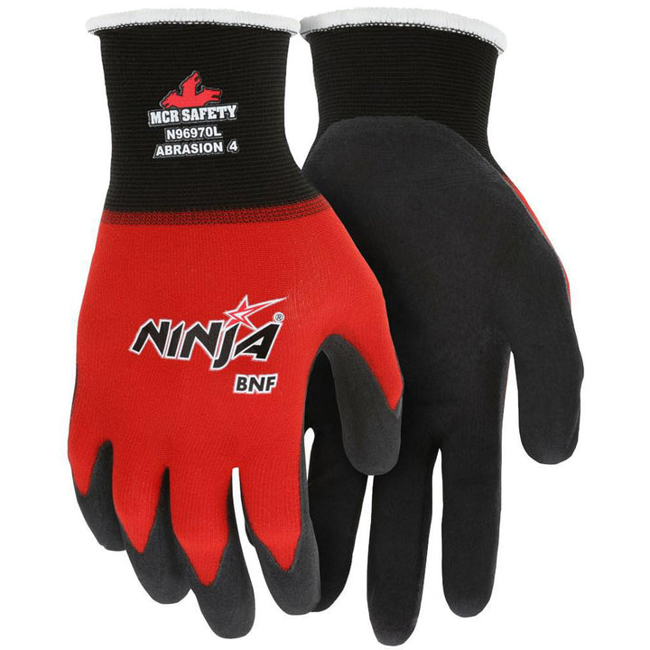 Red; Black General Purpose Gloves - MCR Safety N96970XS