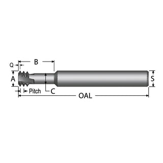 Helical Flute Thread Mills - Scientific Cutting Tools TMLR100-40