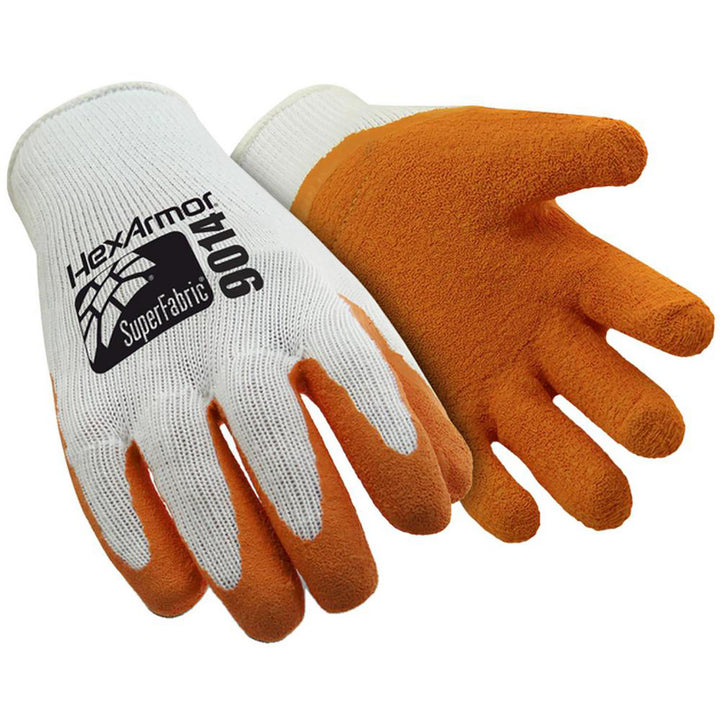 Small White; Orange SuperFabric Mechanic's Gloves - HexArmor. 9014-S (7)