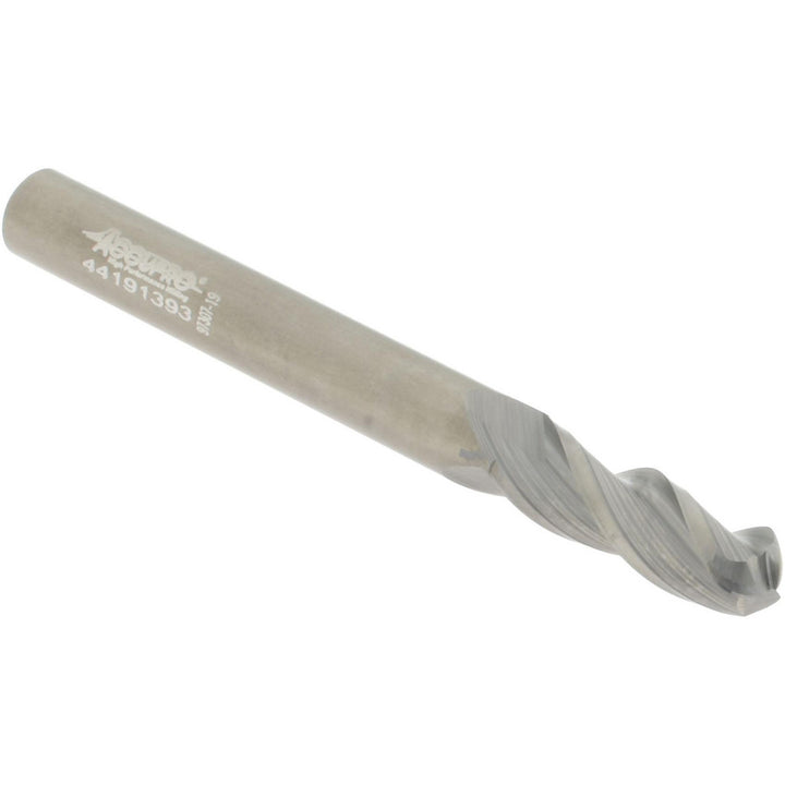 1/4" 3-Flute Solid Carbide Ball End Mill - Accupro 95168499