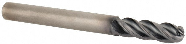 1/4" 4-Flute Solid Carbide Ball End Mill, AlTiN - Kennametal 4067344