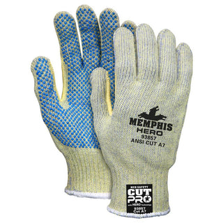 X-Large Yellow Aramid; Stainless Steel Fiber Cut-Resistant Gloves - MCR Safety 93857XL