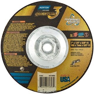 7 x 1/4" Ceramic Alumina Grinding & Cutoff Wheel - Norton 66253370803