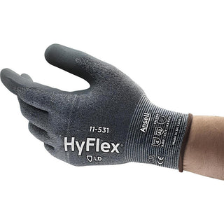 Medium Gray; Black Fiberglass; Nylon; HPPE; Spandex Cut-Resistant Gloves - Ansell 11531080