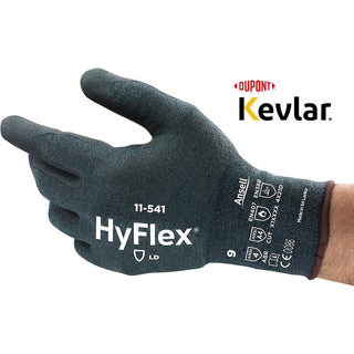 Small Blue; Gray Kevlar; Nylon; Spandex; Stainless Steel Cut-Resistant Gloves - Ansell 11541070