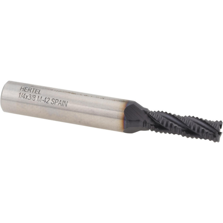0.25" 4-Flute Cobalt Roughing End Mill, TiAlN - Hertel 44838514