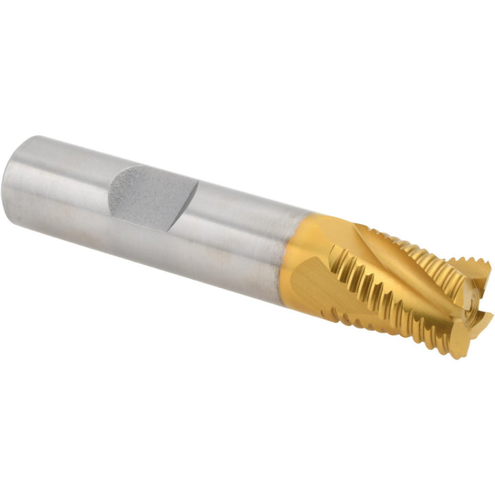 0.5" 4-Flute Cobalt Roughing End Mill, TiN - Hertel 44838670