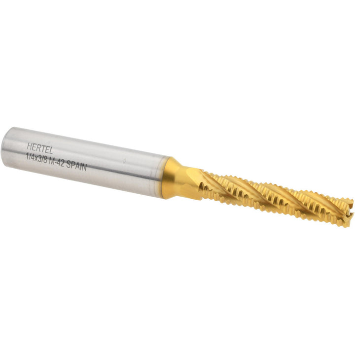 0.25" 4-Flute Cobalt Roughing End Mill, TiN - Hertel 44838696