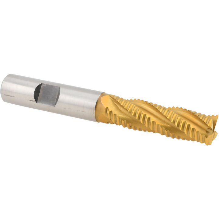 0.5" 4-Flute Cobalt Roughing End Mill, TiN - Hertel 44839041