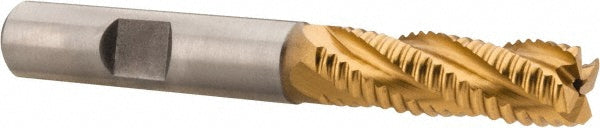 0.375" 4-Flute Cobalt Roughing End Mill, TiN - Hertel 62913314