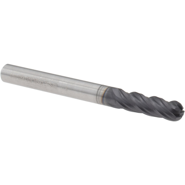 3/16" 4-Flute Solid Carbide Ball End Mill, TiAlN - OSG HP441-1875-BN