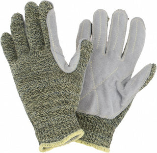 Universal Black; Gray; Yellow Leather Cut-Resistant Gloves - Sperian KV18-55