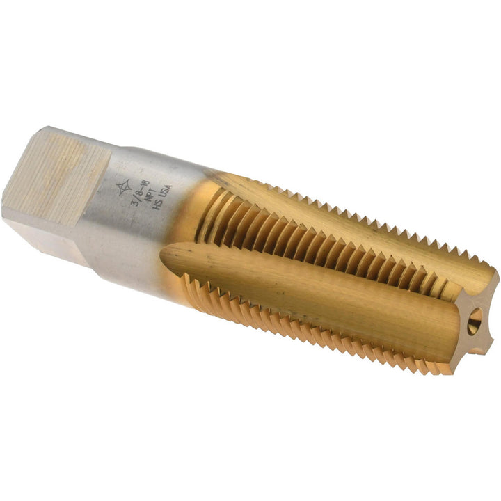 3/8-18 NPT High-Speed Steel Tap, TiN - Cleveland C56704
