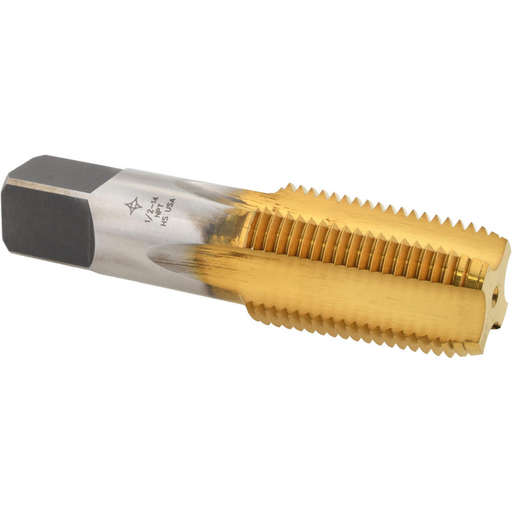 1/2-14 NPT High-Speed Steel Tap, TiN - Cleveland C56705