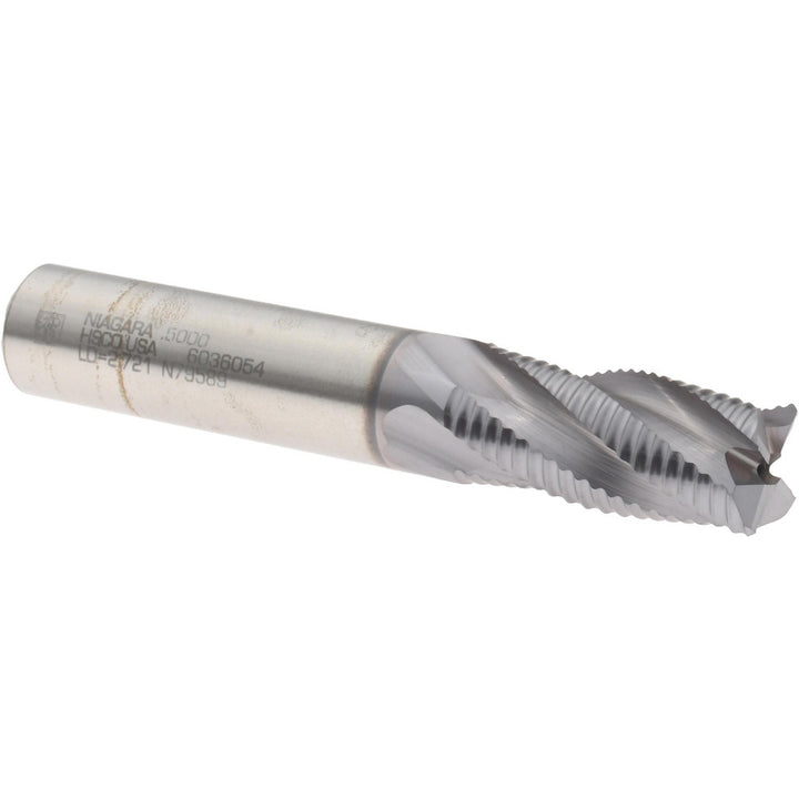 0.5" 4-Flute Cobalt Roughing End Mill, TiCN - Seco 17015345