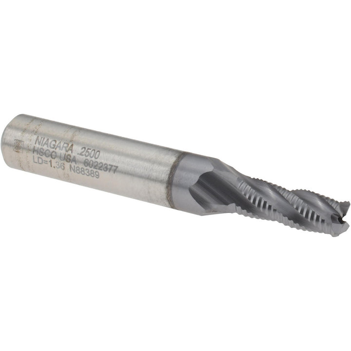 0.25" 4-Flute Cobalt Roughing End Mill, TiCN - Seco 17016188