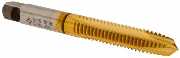 5/16-18 UNC High Speed Steel Tap, TiN - Cleveland C55355