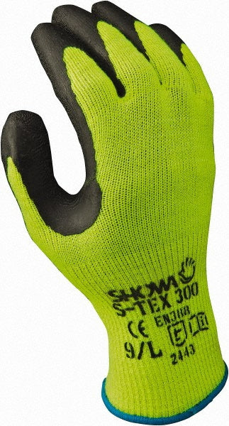 Small Black; Yellow Polyester; Stainless Steel Cut, Puncture & Abrasion-Resistant Gloves - SHOWA S-TEX300S-07
