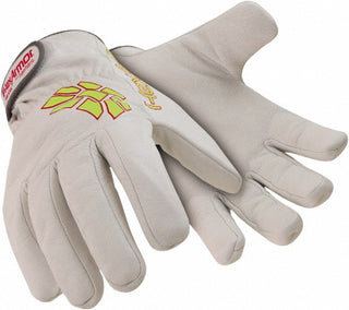 Large Gray Leather Cut-Resistant; Puncture-Resistant Gloves - HexArmor. 4082-L (9)