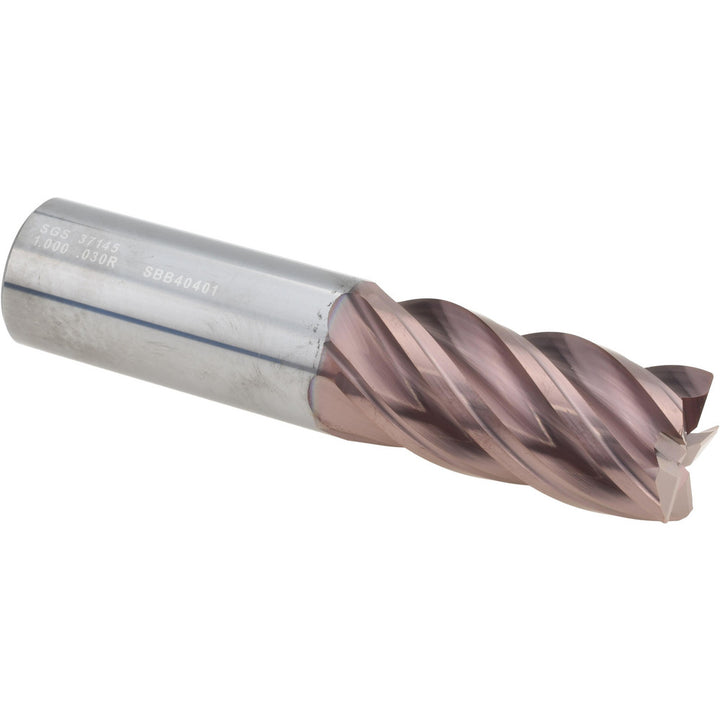 1" 5-Flute Solid Carbide Roughing End Mill, TiN - SGS 37145