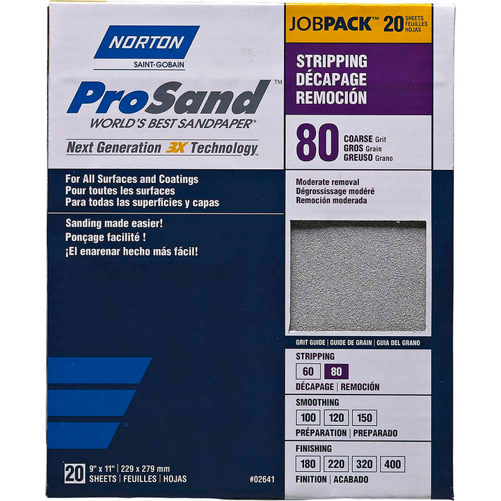 80-Grit Aluminum Oxide Sanding Sheets & Block - Norton 07660768174